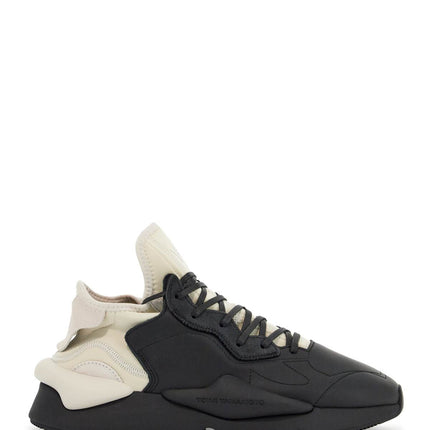 Y-3 black fabric and leather kaiwa sneakers for men