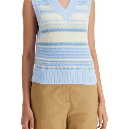 Ganni "soft striped knit vest with a comfortable