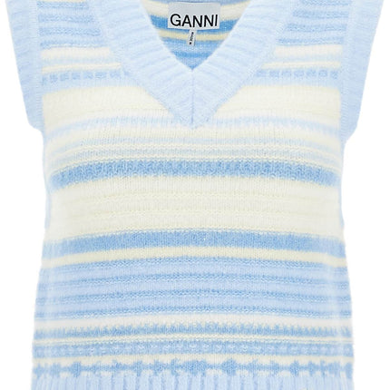 Ganni "soft striped knit vest with a comfortable