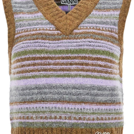 Ganni 'soft striped knit vest with a comfortable