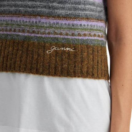 Ganni 'soft striped knit vest with a comfortable