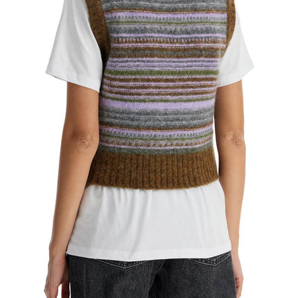 Ganni 'soft striped knit vest with a comfortable