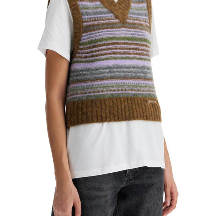 Ganni 'soft striped knit vest with a comfortable