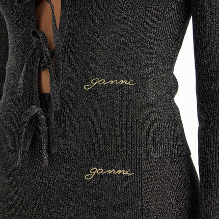 Ganni lurex knit cardigan