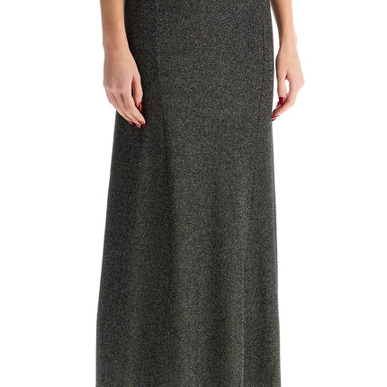 Ganni long lurex knit skirt