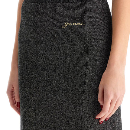 Ganni long lurex knit skirt