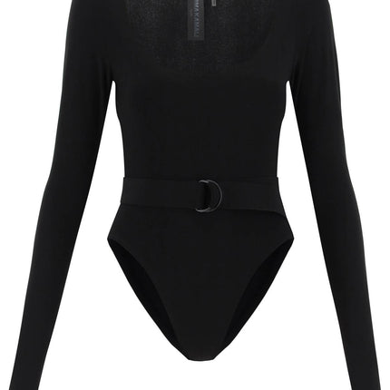 Norma Kamali belted long-sleeved bodysuit