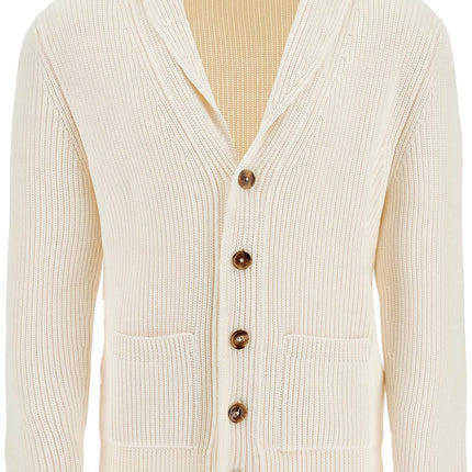 Tom Ford white silk and wool cardigan with shawl collar