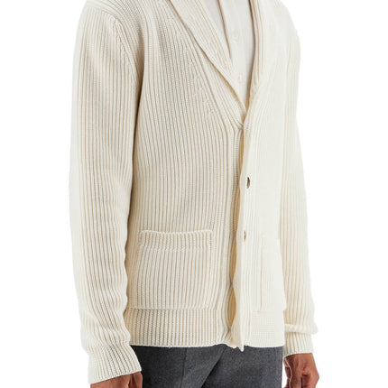 Tom Ford white silk and wool cardigan with shawl collar