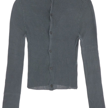 RIER fitted ribbed silk cardigan with