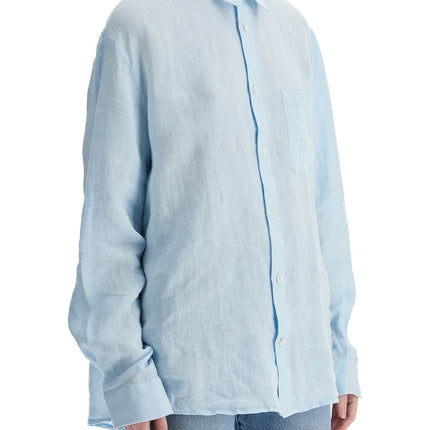 A.P.C. light blue linen shirt wide fit