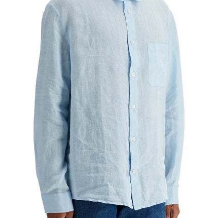 A.P.C. light blue linen shirt wide fit