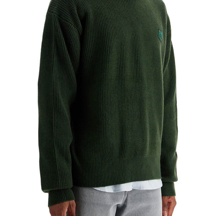 Maison Kitsune ranger green wool and viscose sweater with fox patch