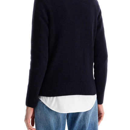 Maison Kitsune oversized blue cardigan 100% wool with fox patch