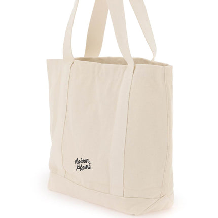 Maison Kitsune fox head tote bag