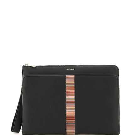 Paul Smith signture stripe leather pouch