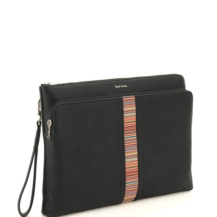 Paul Smith signture stripe leather pouch