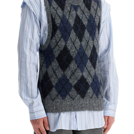 OUR LEGACY soft duke argyle formal knit vest