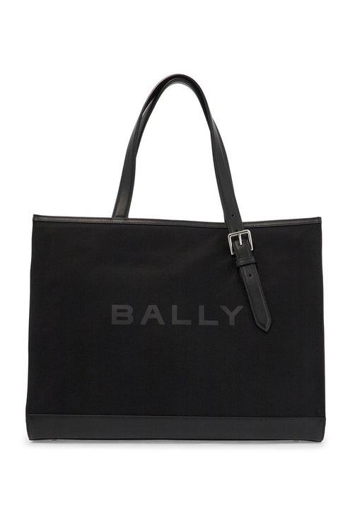 Bally east/west nylon and leather tote bag