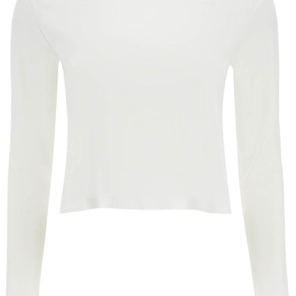 Loulou Studio cropped long sleeve t-shirt white in organic cotton