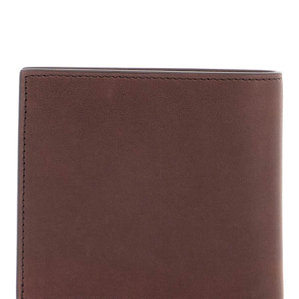 Thom Browne compact dark brown calfskin wallet with slots