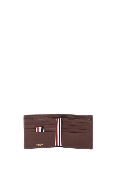 Thom Browne compact dark brown calfskin wallet with slots