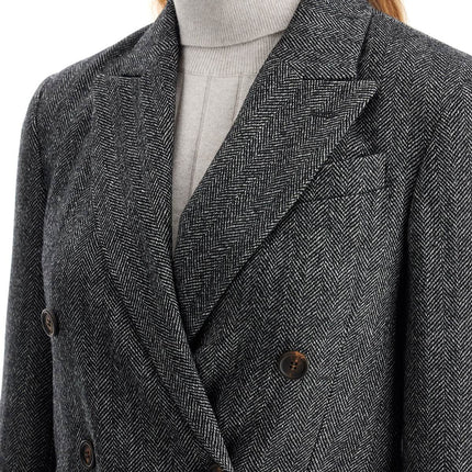 Brunello Cucinelli 'chevron wool carded techno jacket'