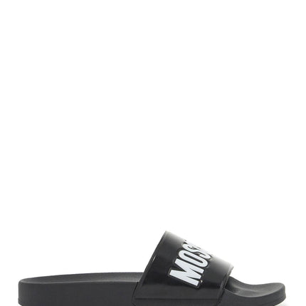 Moschino rubber slides with logo branding