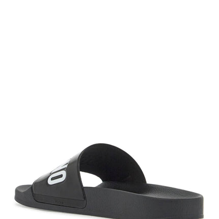 Moschino rubber slides with logo branding