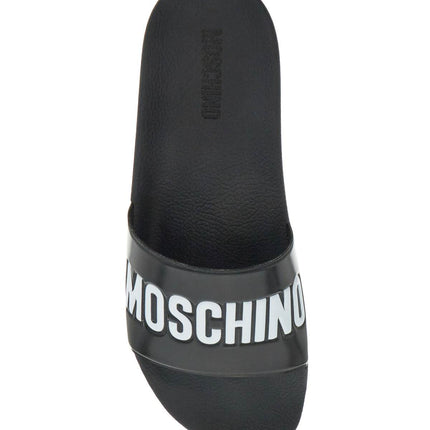 Moschino rubber slides with logo branding