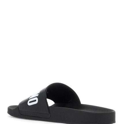 Moschino rubber slides with logo branding