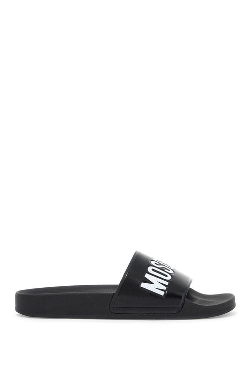 Moschino rubber slides with logo branding