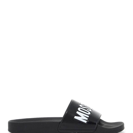 Moschino rubber slides with logo branding