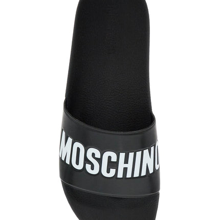 Moschino rubber slides with logo branding