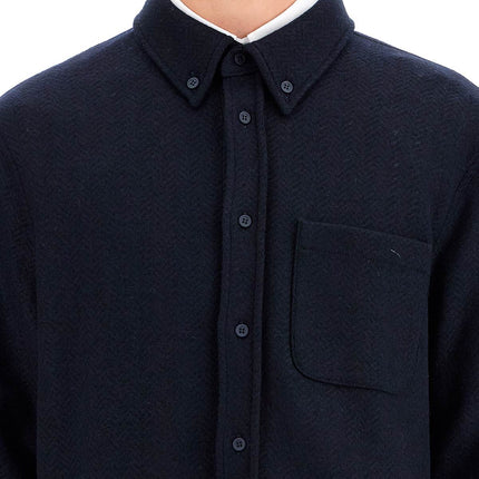 Thom Browne herringbone wool blend overshirt