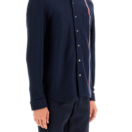 Thom Browne "button-down overshirt in knit with tricolor