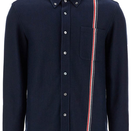 Thom Browne "button-down overshirt in knit with tricolor