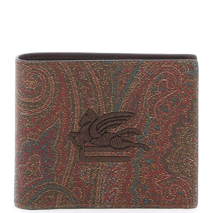 Etro paisley bifold wallet with pegaso logo