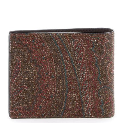 Etro paisley bifold wallet with pegaso logo