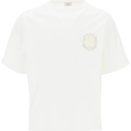 Etro floral pegasus embroidered t-shirt