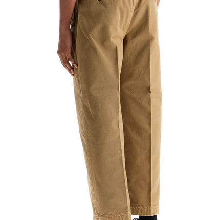 Thom Browne camel cotton chino pants with tricolor ribbon