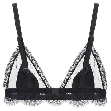 Dolce & Gabbana triangle satin and lace bra