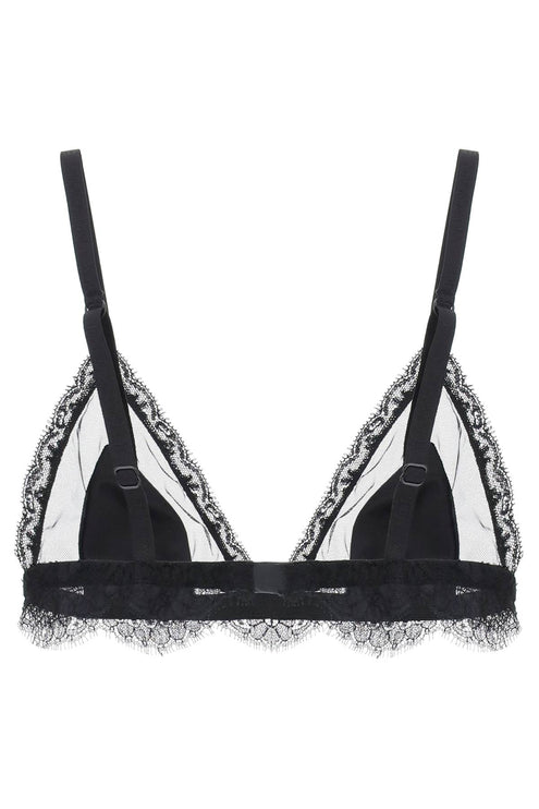 Dolce & Gabbana triangle satin and lace bra