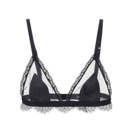 Dolce & Gabbana triangle satin and lace bra