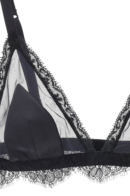 Dolce & Gabbana triangle satin and lace bra