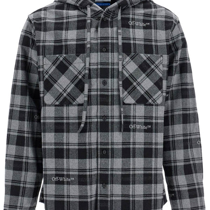 Off-White checked overshirt with hood