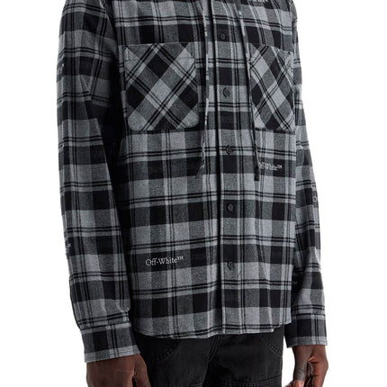 Off-White checked overshirt with hood