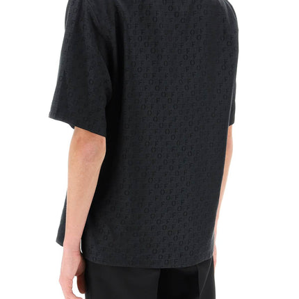 Off-White holiday bowling shirt with off pattern