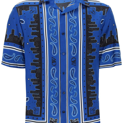 Off-White skyline paisley bowling shirt with pattern