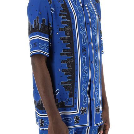 Off-White skyline paisley bowling shirt with pattern